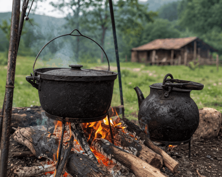 La Olla de utensilio a punto de encuentro.